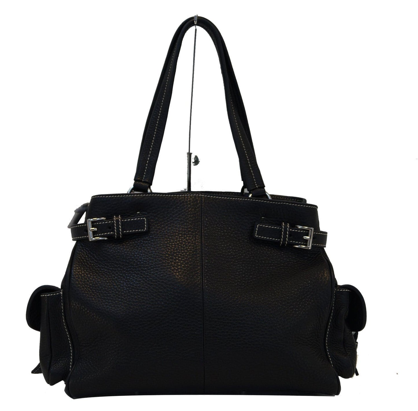 Prada Vitello Daino Black Calfskin Leather Shoulder Bag