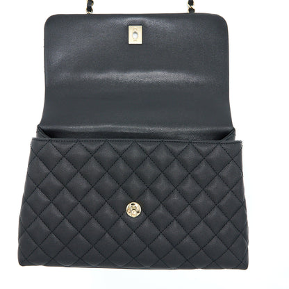Chanel Medium Coco Handle Caviar Black L