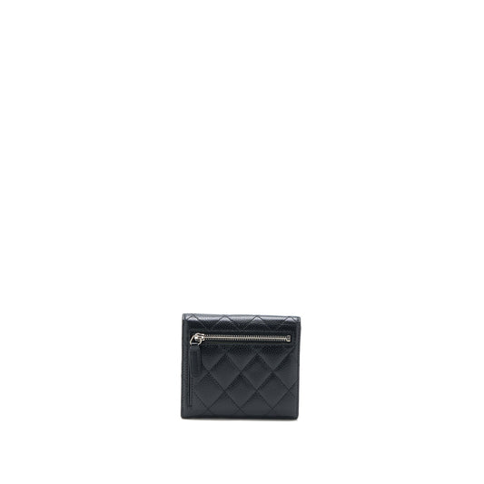 Chanel Small Classic Compact Wallet Caviar Black