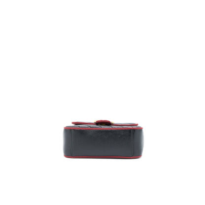 Gucci GG Marmont Mini Top Handle Bag Calfskin Black/Red