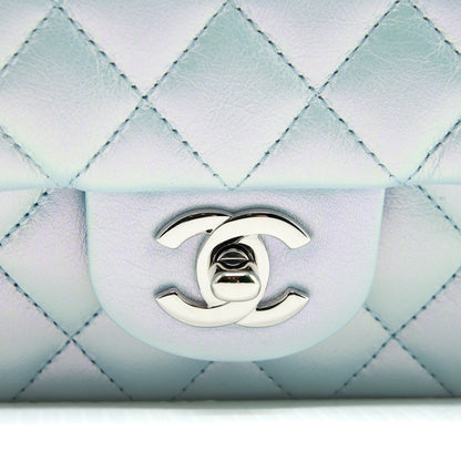 Chanel 21K Iridescent Baby Blue Mini Rectangular