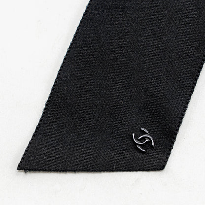Chanel bow Hair Clip silk Black