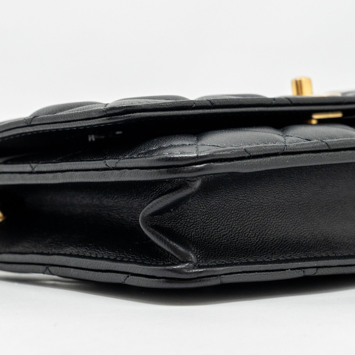 Chanel Pearl Crush Wallet On Chain Lambskin Black  (Microchip)
