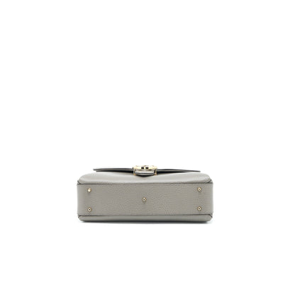 Gucci GG Top Handle Bag Caflskin Grey L