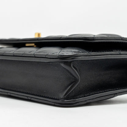 Chanel Pearl Crush Wallet On Chain Lambskin Black  (Microchip)