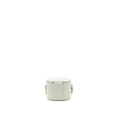 Chanel Giant Chain Mini Vanity Case Lambskin Light Grey L