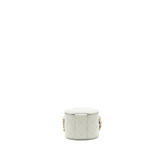 Chanel Giant Chain Mini Vanity Case Lambskin Light Grey L