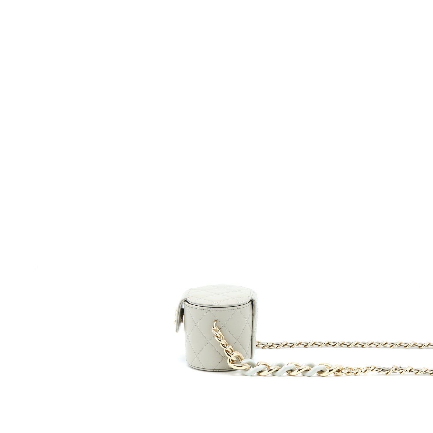 Chanel Giant Chain Mini Vanity Case Lambskin Light Grey L