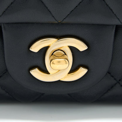 Chanel Mini Rectangular Flap Bag Lambskin Black