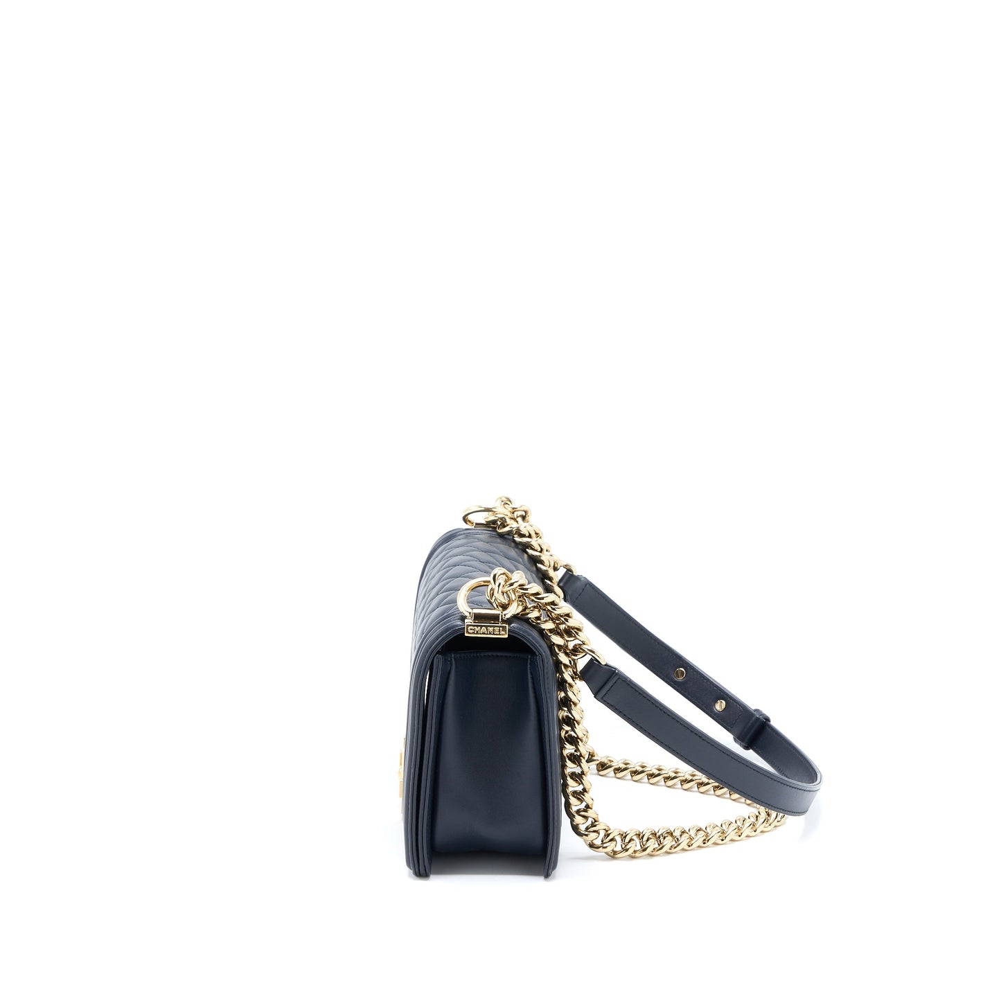 Chanel Medium Boy Bag Calfskin Navy L