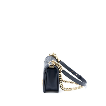 Chanel Medium Boy Bag Calfskin Navy L