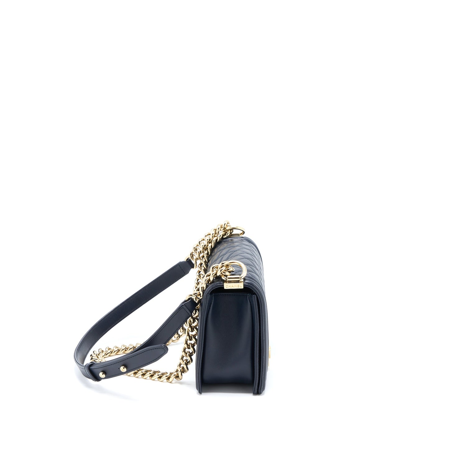 Chanel Medium Boy Bag Calfskin Navy L