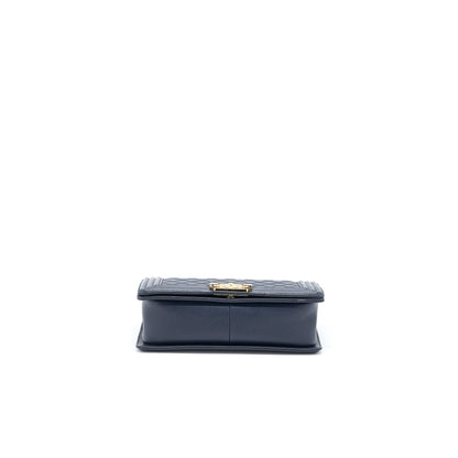 Chanel Medium Boy Bag Calfskin Navy L