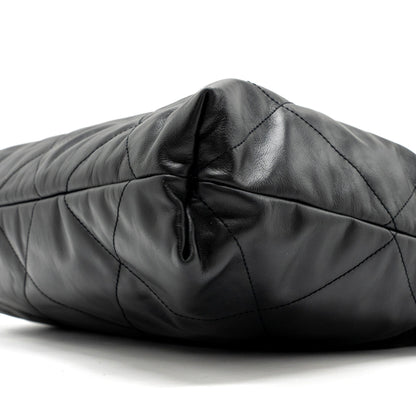 Chanel medium 22 bag calfskin black  (microchip)