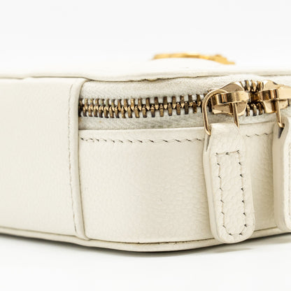 Chanel Boy Chain Clutch Caviar White  (Microchip)