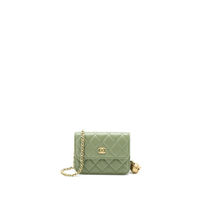 Chanel Pearl Crush Mini Flap Bag Lambskin Green