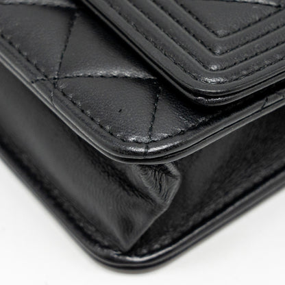 Chanel Boy Wallet on Chain Lambskin Black