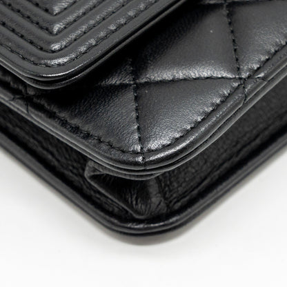 Chanel Boy Wallet on Chain Lambskin Black