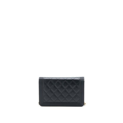 Chanel Boy Wallet On Chain Caviar Black L