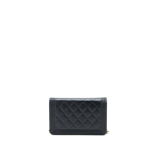Chanel Boy Wallet On Chain Caviar Black L