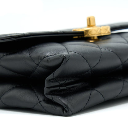 Chanel 22S Seasonal Flap Bag Calfskin Black Brushed