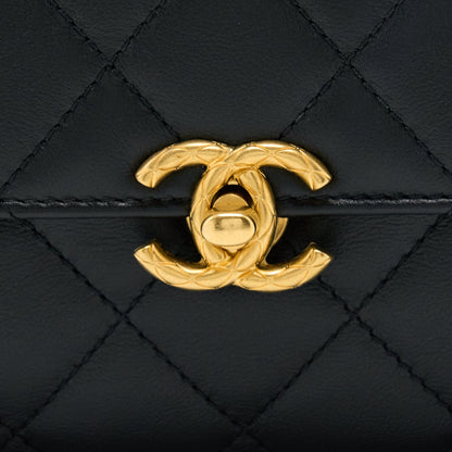 Chanel 22S Seasonal Flap Bag Calfskin Black Brushed