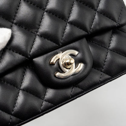 Chanel mini square flap bag lambskin black L (microchip)