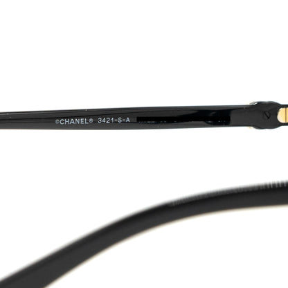 Chanel 3421 Square Glasses CC Logo with Crystal Black L
