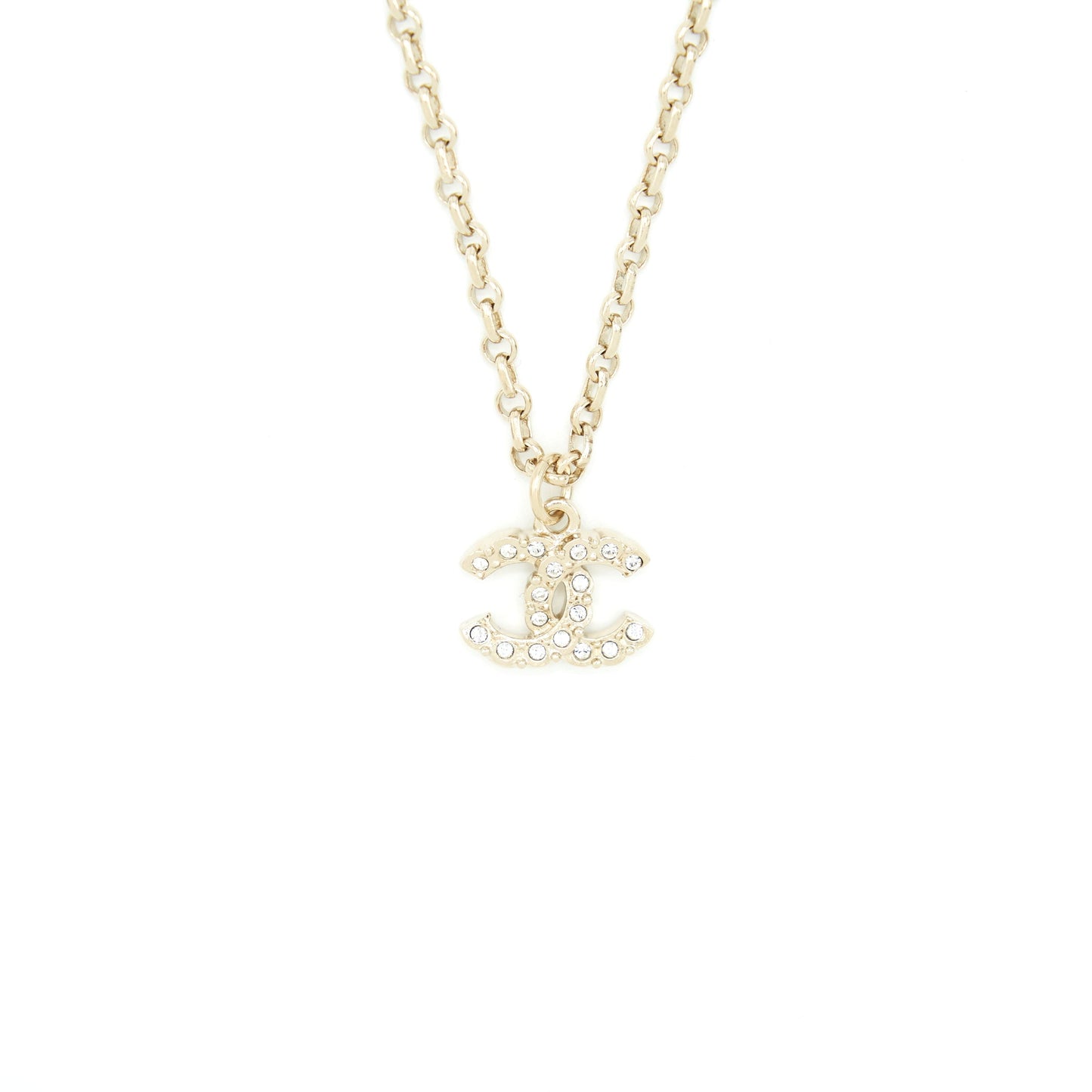 Chanel mini CC logo necklace with crystal L