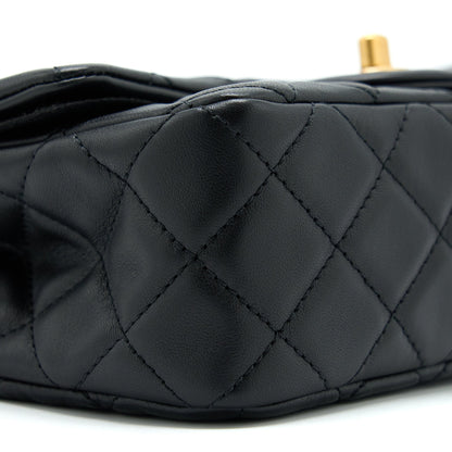 Chanel Pearl Crush Mini Rectangular Lambskin Black With  (Microchip)
