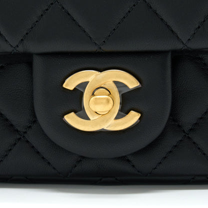 Chanel Pearl Crush Mini Rectangular Lambskin Black With  (Microchip)