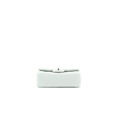 Chanel 23C Mini Rectangular Flap Bag Lambskin Light Grey L (Microchip)