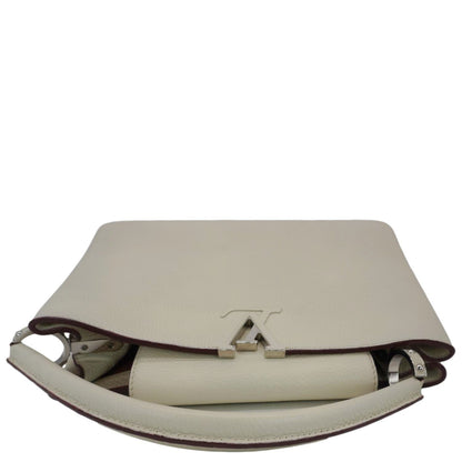 LOUIS VUITTON Capucines MM Taurillon Leather Satchel Bag White