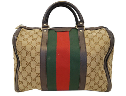 GUCCI Vintage Web Medium Original GG Boston Bag with Signature Web