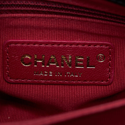 Chanel Detail Chain Flap Bag Grained Calfskin Black  (Microchip)