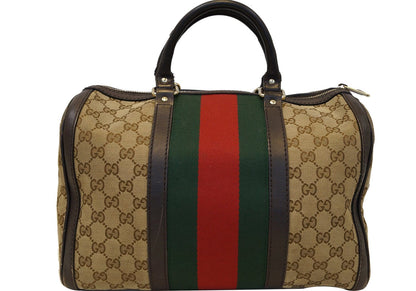GUCCI Vintage Web Medium Original GG Boston Bag with Signature Web