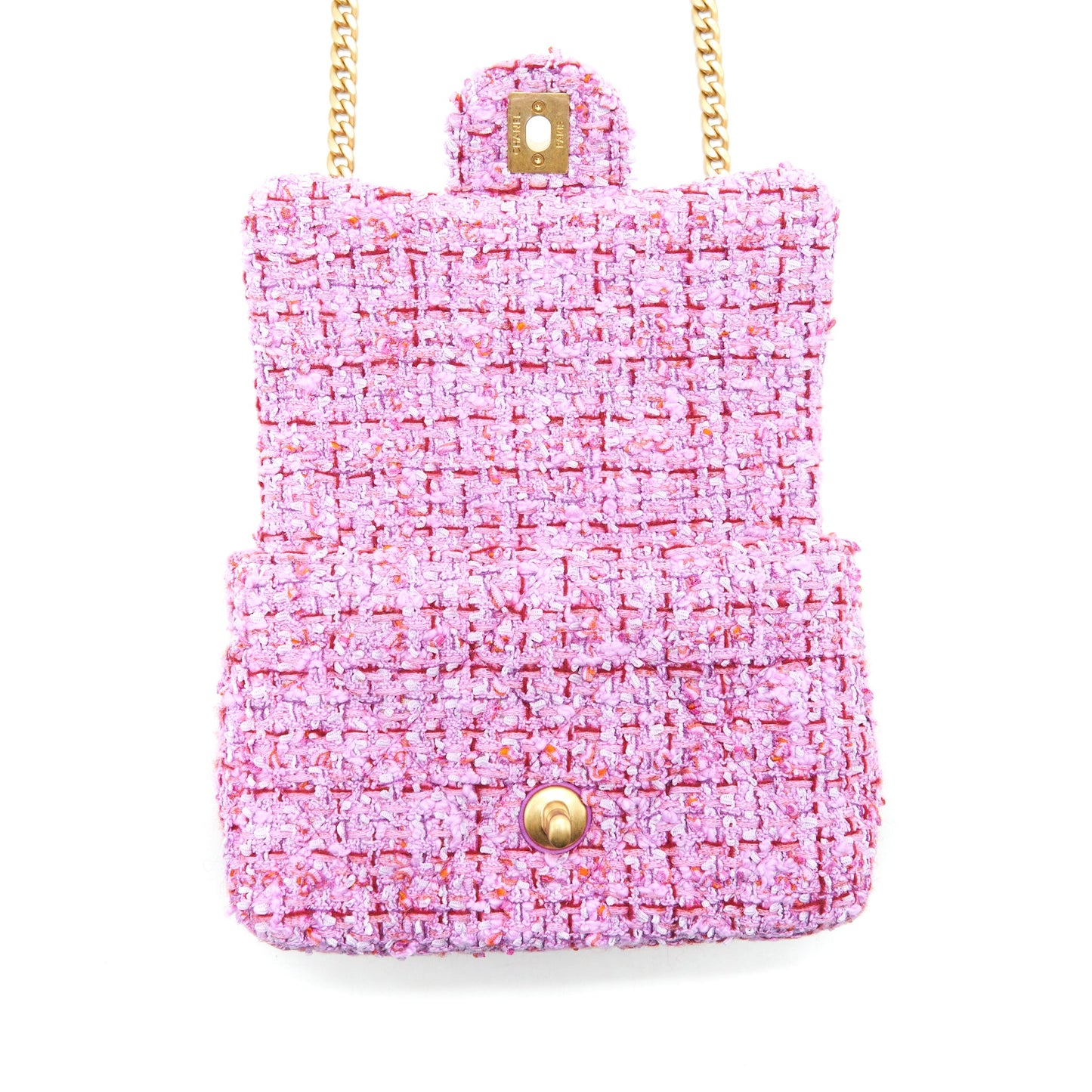Chanel 22P Square Flap Bag Tweed Pink With Pink hardware