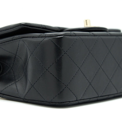 Chanel 22P Top Handle Mini Rectangular Flap Bag Lambskin Black L