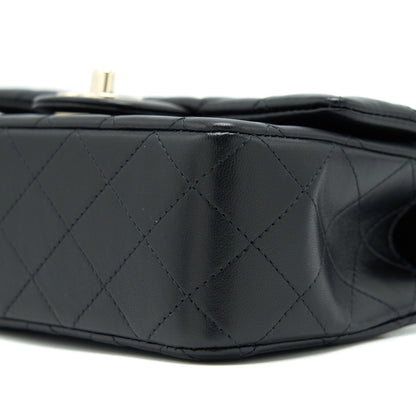 Chanel 22P Top Handle Mini Rectangular Flap Bag Lambskin Black L