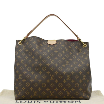 LOUIS VUITTON Graceful MM Monogram Canvas Hobo Shoulder Bag Brown