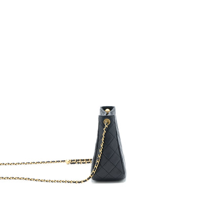 Chanel 23C Pearl Crush Hobo Bag Lambskin Black Brushed  (Microchip)