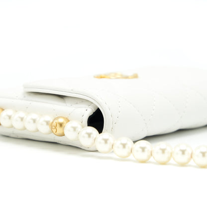 Chanel Pearl Crush Mini Crossbody Bag Lambskin White