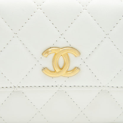Chanel Pearl Crush Mini Crossbody Bag Lambskin White