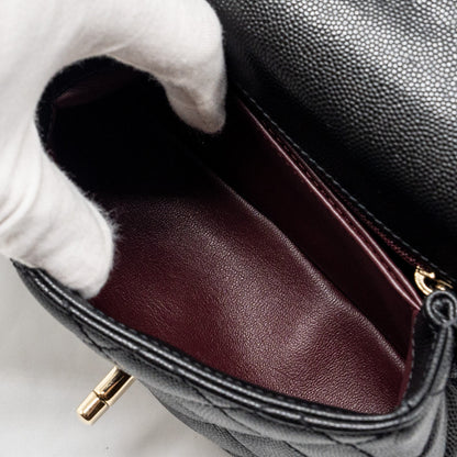 Chanel mini coco handle Caviar black L