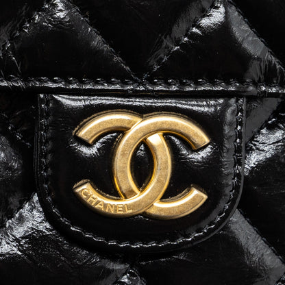 Chanel 23C Small HOBO Bag Shiny Calfskin Black  (Microchip)