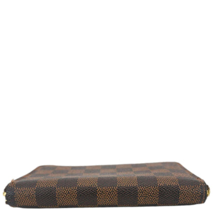 LOUIS VUITTON Zip Around Damier Ebene Wallet Brown