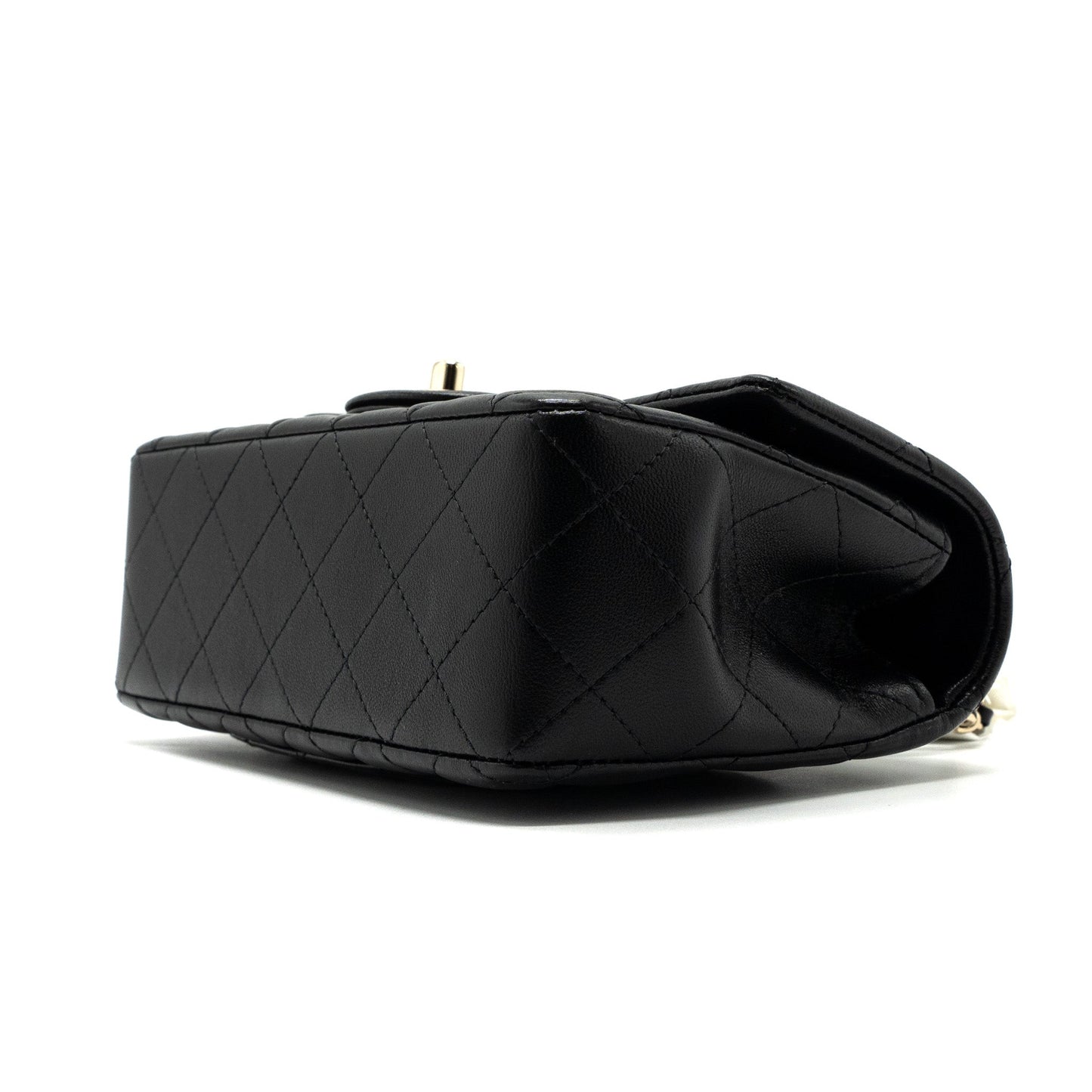 Chanel Top Handle Mini Rectangular Flap Bag Lambskin Black L(Microchip)