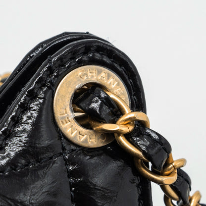 Chanel 23C Small HOBO Bag Shiny Calfskin Black  (Microchip)