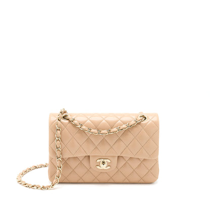 Chanel 22B Small Classic Flap Bag Lambskin Beige L