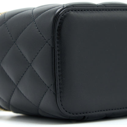 Chanel Pearl Crush Long Vanity Lambskin Black Brushed